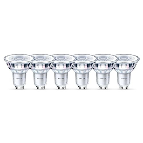 Philips 6er Pack CorePro LEDspot PAR16 4 Watt dimmbar warmweiß 827 2700 Kelvin GU10 36 Ausstrahlungswinkel 350 Lumen Ersatz für 50 Watt 240 Volt LED-Reflektor