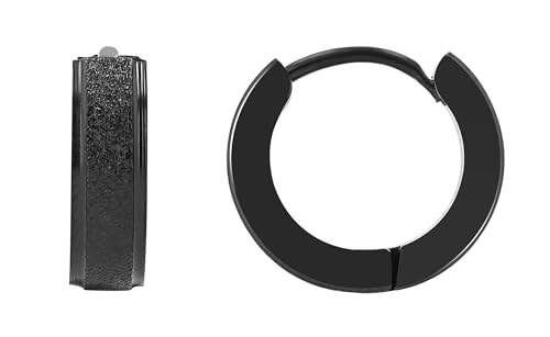 Akzent Wasserfeste Edelstahl Ohrringe Creolen in Schwarz für Damen 100% Wasserfest Hautverträglich