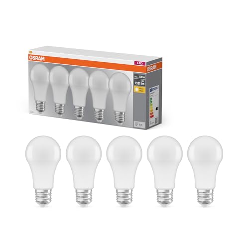 OSRAM Lampe Base Classic A100 Kolbenform 13W 827 2700K warmweiß E27 matt 1521 lm geringere Wärme White