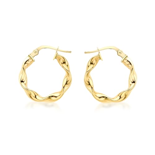 Tuscany Damen-Creolen 9 Karat 375 Gelbgold Twist 16mm 1.52.7459