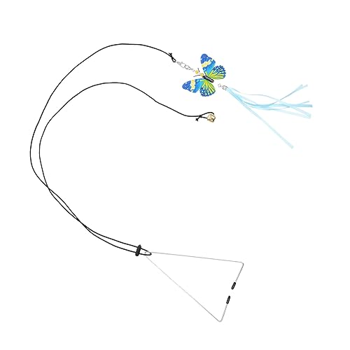 Happyyami Katzenspielzeug Türhänger Schmetterling Katzenspielzeug Haushalt Kätzchen Teaser Katzenstabhalter Katzenzubehör Katzenbedarf Schmetterling Katzen Teaser Stab Holzspielzeug