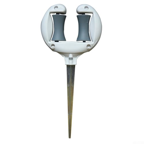 Yhenlovtt Gartenschlauchhalter und Führungsstäbe aus Metall Mehrzweck-Rollensystem für den Außenbereich für langlebige 27 x 12 x 3 cm Spikes zum Verheddern und Schützen von Pflanzen Weiß