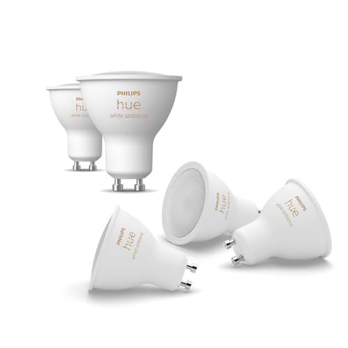 Philips Hue White Ambiance LED Spot 5er Pack 400lm dimmbare LED Lampen für das Hue Lichtsystem mit warmweißem kaltweißem Licht smarte Lichtsteuerung über Sprache und App