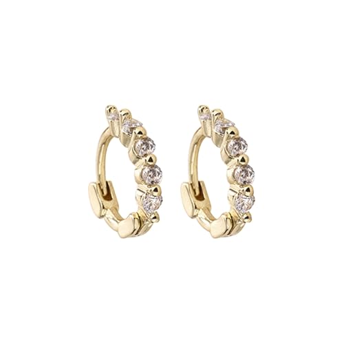Edelstahl transparent klein Huggie für Frauen groß hypoallergen Sterlingsilber für Schule Größe S für Frauen Halter Gold Valentinstag 21. Geburtstag Geschenke für