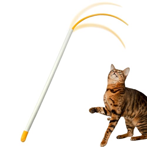 Generisch Katzen Teaser Stab - Interaktiver Bewegungsstab für Kätzchen Silikon Schwanz Teaser Angel - Für Bewegung Stimulation Unterhaltung Und Zum Stressabbau