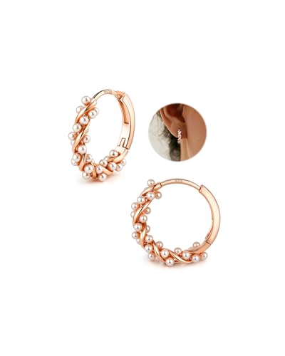 YADOCA 925 Twist für Teens Perlenohrringe Ros Hochzeit Braut Ohrring