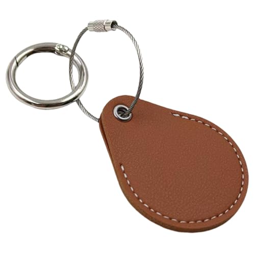 Evember Halsbandhalter tropfenförmiger PU Leder Etuiüsselanhänger Artikelfinderörüsselanhänger Schutzhülle für Geldbörse Gepäck