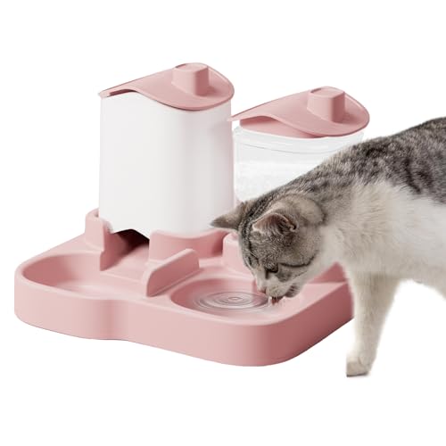 Katzenfutter- und Wasserspender Set - Auslaufsicherer Behälter Futterautomat Und Trinkbrunnen Für Haustiere - Für Die Fütterung Von Haustieren Wie Katzen Hunden Und Welpen