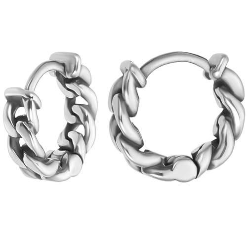 Beebeecraft 1 Box Mit 2 kleinen Klobigen Creolen Aus Silber Mit Samtbeutel 316 bequemen Leichten Ringen Aus Chirurgischem Edelstahl 12mm Totenkopf Ohrring In ksilber Für Frauen Und Männer Ohrring