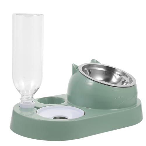Veemoon Automatischer Hund Futterspender mit Wasserspender Großer Rutschfester Napf aus Edelstahl Langlebiger Futternapf für Katzen und Hunde Praktischer Haustier Futterautomat für