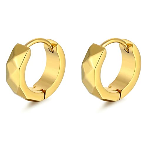 Beydodo Mädchen Jungs Edelstahl Creolen Rund 9MM Creolen Herren Gold Nickelfrei