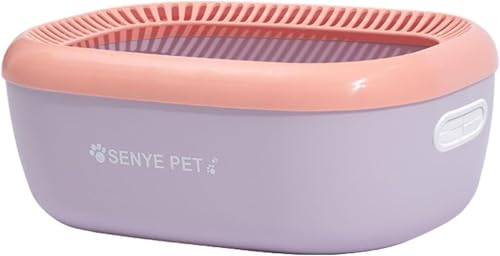 DETPWVWB Große Katzentoilette Oben offenes Katzenklo mit hohen Seitenwänden Tragbares spritzfreies Katzenklo for Kätzchen Violet
