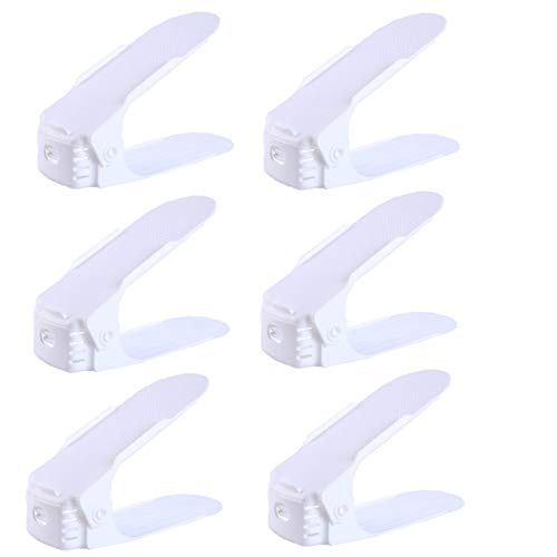 Verstellbare Schuhregale mit Schlitzen für Kinder Frauen und Familien platzsparende Aufbewahrungslösung für Zuhause und Schrank 6 Stück