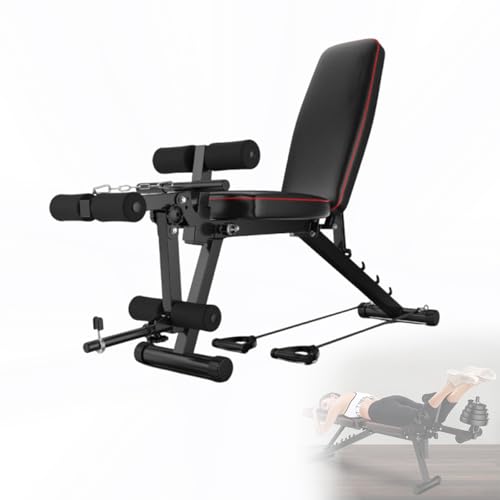Hantelbank Multifunktion Trainingsbank Klappbar 5 einstellbare Winkel Preacher Curl Flach- Schräg- und Negativ-Sit-Ups Ganzkörpertraining maximale Kapazität 200 kg