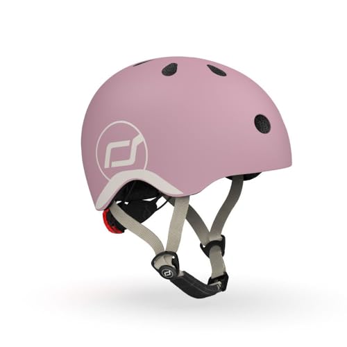 Scoot and Ride Babyhelm XX-Small bis Small 45-51 cm verstellbare Passform leichtes Design atmungsaktive Belüftung Magnetschnalle sicherheitszertifiziert - Wildberry