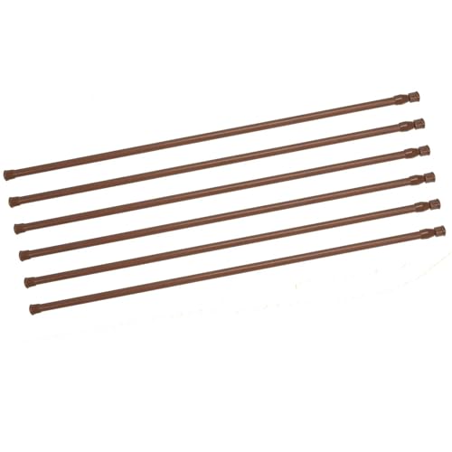 6 Stück 70 120 cm ausziehbare Spannstangen for Badezimmer Dusche Vorhang Schrank Schuhregale und Kleiderbügel Brown
