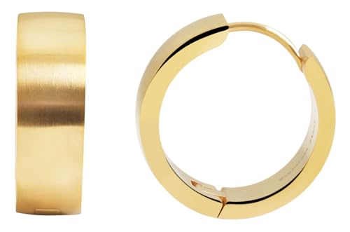 Akzent Wasserfeste Edelstahl Ohrringe Creolen in Gold für Damen 100% Wasserfest Hautverträglich