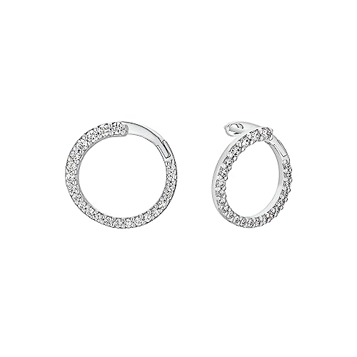 s.Oliver 2034276 Damen Creolen Sterling-Silber 925 Silber Weiß