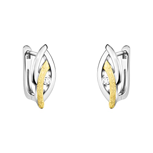 SOFIA MILANI - Damen Ohrringe 925 Silber - teils vergoldet golden - Bicolor Ohrhänger - E1708