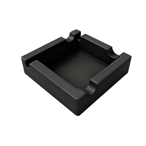 SOQKEEN zigarrenaschenbecher aschenbecher für draussenfür Innenbereich trrasse zuhause zigarren zubehör - outdoor aschenbecher aus silikon groß in schwarz mit 5 halterungen