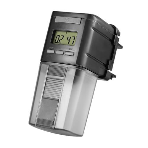 Abaodam Automatischer Fischfutterautomat für Aquarien mit 24 Stunden Timer LCD Display und Futterbehälter Elektrischer Futterspender für Flocken und Granulatfutter Installieren