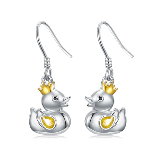 ONEFINITY Ente Ohrringe 925 Sterling Silber Ente Ohrringe Niedliche Ente Schmuck Geschenk Für Damen Mädchen
