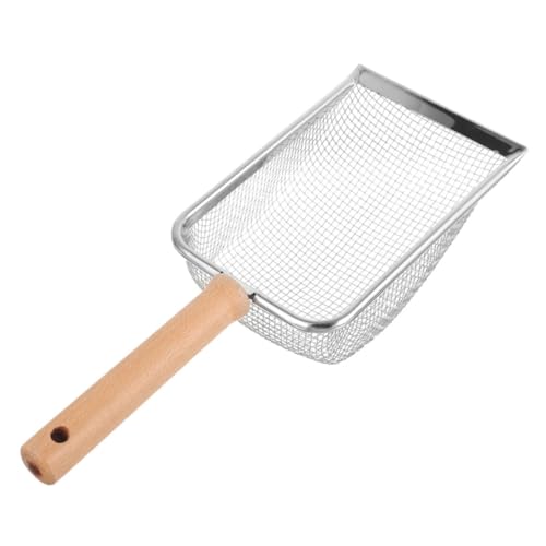 VICASKY Reptilien Streuschaufel aus mit Holzgriff Ergonomisches Design für Einfache von Tierkot Geeignet für Schildkröten Eidechsen Hamster und Andere Haustiere mit Filter zur Effektiven