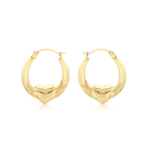 CARISSIMA Damen-Ohrringe 9 Karat gelb Gold Heart Patterned Creole - 1.53.8969