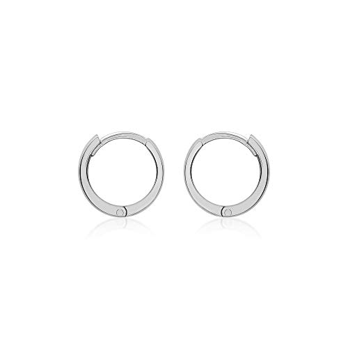 CARISSIMA Damen-Ohrringe kleine Huggy-Creole Weißgold 9kt 11mm