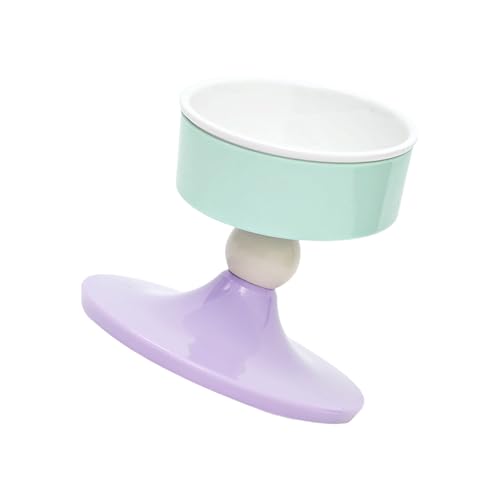 MZRAN Erhöhter Futternapf für Haustiere 3-fach höhenverstellbar Keramik rutschfeste Unterseite ergonomischer Futternapf für den täglichen Gebrauch höhenverstellbar Katzennapf