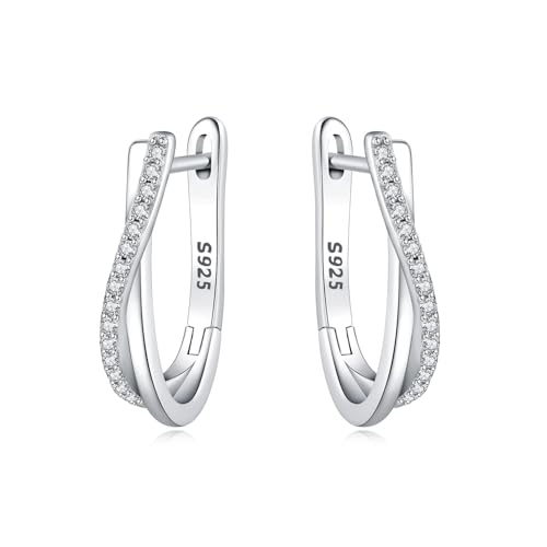 CYMYSS Damen Kleine Sterling Hoop Earrings Earrings For Women Elegante Steine