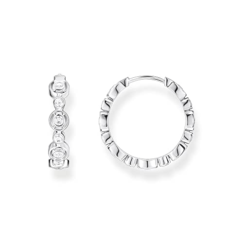 Thomas Sabo Damen Creolen Kreise in der Farbe Silber aus 925 Sterlingsilber mit Zirkonia Größe 20x4mm CR714-051-14