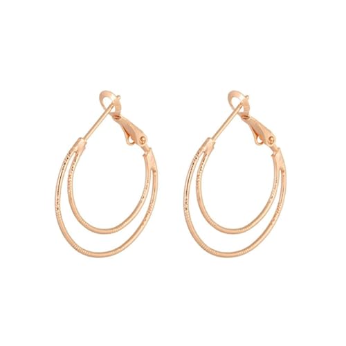 Daesar Damen Ohrringe Rotgold 375 Echtgold Creolen 25MM Hochzeit Ohrringe Creolen Frauen Nickelfrei