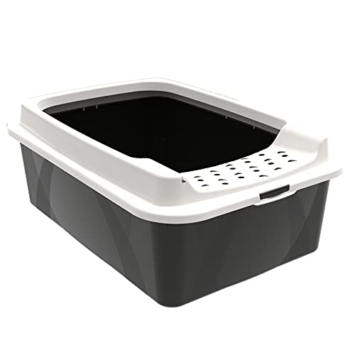 Rotho MyPet Eco Bonnie Top Eingang Kunststoff PP recycelt schwarz weiss M M 57 2x 39 3x 20 9 cm