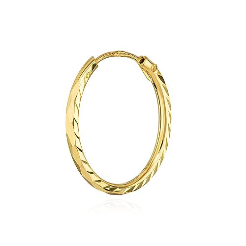 NKlaus Einzel 12mm Creole 333 Gelbgold 8 Karat Ohrringe 1 1mm breites Damen Ohrschmuck 14799