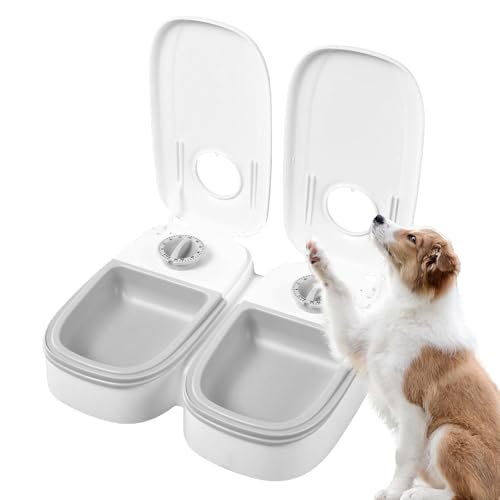 Quorvex Automatischer Haustierfütterer - 350ml Batteriebetrieben rutschfest - Zeitgesteuerter Futterautomat Für Katzen Für Leckerlis Snacks Indoor Outdoor Wohnung Balkon