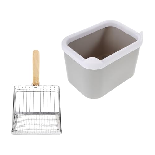 BESPORTBLE Streuschaufel Mit Halterung Für Katzenstreu Edelstahl-katzenstreuschaufel Mit Siebfunktion Metall-streuschaufel Mit Griff Für Feines Streu