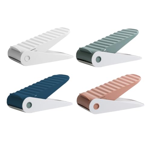 PartyKindom 4 Stück Schuhregal Kunststoff Doppelstöckig rutschfest Platzsparender Schuhhalter Zur Schuhaufbewahrung Für Damen Herren Kinder