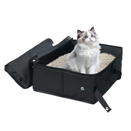 Faltbare Katzentoilette 380 G Reise-Katzentoilette Auslaufsichere Katzentoilettes wasserdichte Haustierhülle Tragbare Katzentoilettes Camping-Auto-Reise Praktisches Katzenzubehör Für Reisen