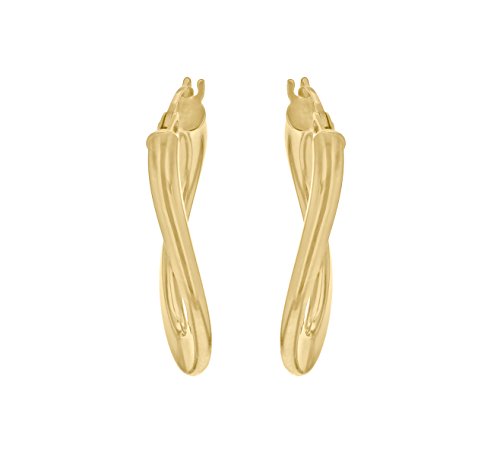  18ct Yellow Oval Twist Creole Earrings