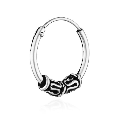 NKlaus Einzel 925 STERLING SILBER Keltische Celtic Gothic Creole 12mm 7302