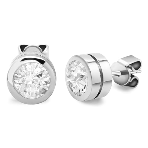 JEROOT Titan Magnettherapie für Stilvolle runde Ring Magnet aus Sterling farblosen Steinen 3500 gauss B