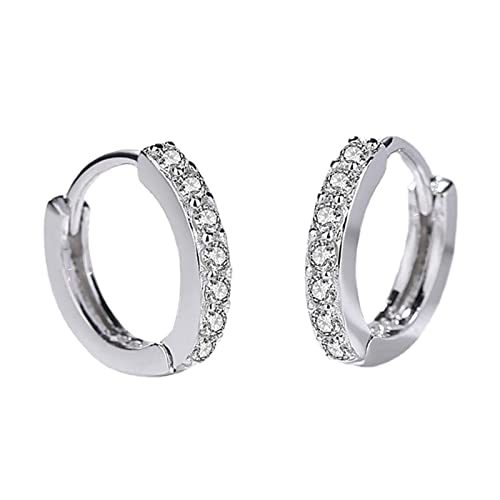  925 Moden Damenohrringe Runde für Ohrclips dünn baumeln elegante Hochzeit Silberne Silver One Size