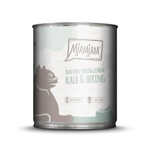MjAMjAM - Premium Nassfutter für Katzen - Duo von vorzüglichem Kalb Hering 1er Pack 1x800g getreidefrei
