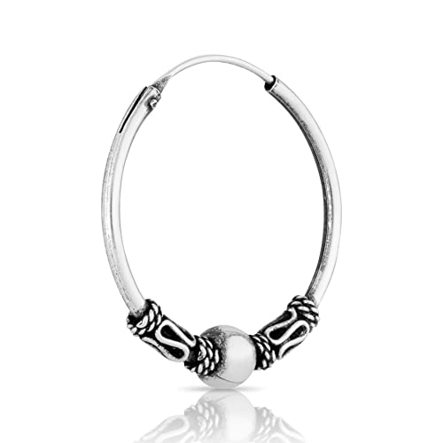NKlaus Bali Creole einzel Ohrring 22mm aus 925 Sterling Silber Mittelalter Gothic 1791