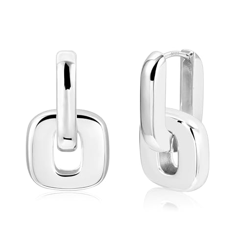 ALEXCRAFT Dicke Hängend Chunky Silver Dangle Earrings for Women für Freundin Mama