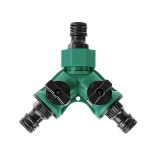 JZK 2 Wege Gartenschlauch Verteiler 1 2 Zoll Wasserschlauch Rohrverbinder Adapter Gartenhahn Y Verteiler Verbinder mit individuellen On Off Ventilen Schnellschlauch Endverbinder