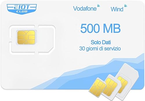 EIOTCLUB Prepaid SIM ohne Vertrag SIM-Karte kompatibel mit Vodafone Wind nur Daten für LTE Kamera Jagdkamera GPS-Tracker weiß