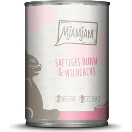 MjAMjAM - Saftiges Huhn und Wildlachs 200 g - Alleinfutter - Katze