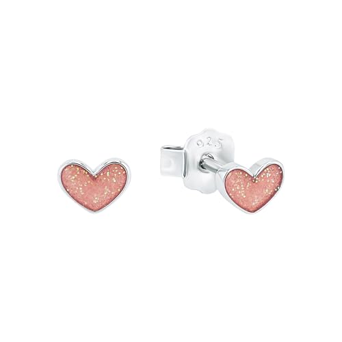  Ohrstecker Herzen rhodiniert Emaille   541978 rosa onesize 9048885
